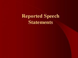 Reported speech gramatika