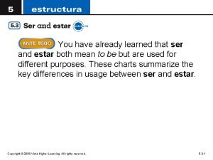 You have already learned that ser and estar
