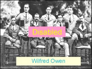 Disabled by wilfred owen summary