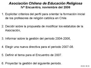 Asociacin Chilena de Educacin Religiosa IV Encuentro noviembre