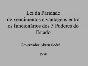 Lei da Paridade de vencimentos e vantagens entre