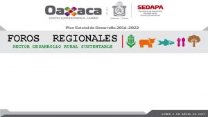 FOROS REGIONALES SECTOR DESARROLLO RURAL SUSTENTABLE LUNES 3