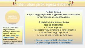 Isten tjn jrok egsz vben DIGITLIS HITTANRA Javaslat