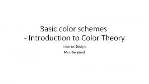 Basic color schemes