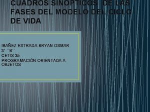 CUADROS SINOPTICOS DE LAS FASES DEL MODELO DEL