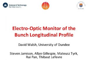 ElectroOptic Monitor of the Bunch Longitudinal Profile David