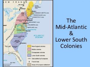 The MidAtlantic Lower South Colonies In what ways