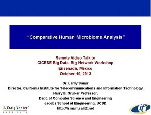 Comparative Human Microbiome Analysis Remote Video Talk to