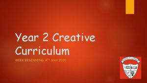 Year 2 Creative Curriculum WEEK BEGINNING 4 TH