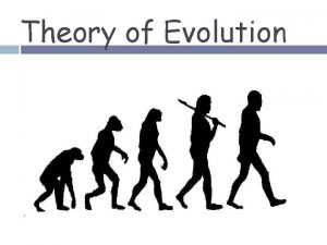 Theory of Evolution What is Evolution Evolution is