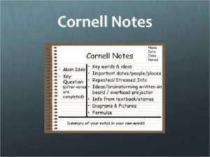Cornell Notes Cornell Notes Systems Political Social Economic
