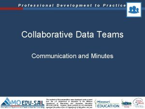 Professional Development to Practice Collaborative Data Teams Communication