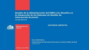 Gestin de la Administracin del SIRH y los