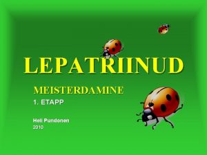 LEPATRIINUD MEISTERDAMINE 1 ETAPP Heli Pundonen 2010 LEPATRIINU