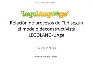Informe Tcnico LEGOLANGUAge 012013 Relacin de procesos de