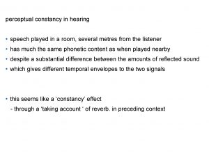 perceptual constancy in hearing speech played in a