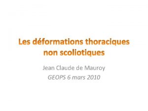 Jean Claude de Mauroy GEOPS 6 mars 2010