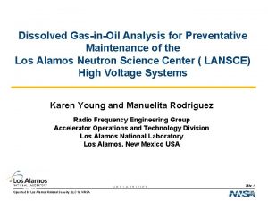 Dissolved GasinOil Analysis for Preventative Maintenance of the