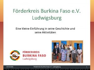 Frderkreis Burkina Faso e V Ludwigsburg Eine kleine