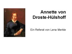 Annette von droste hülshoff referat