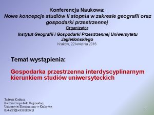 Konferencja Naukowa Nowe koncepcje studiw II stopnia w