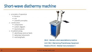 Short wave diathermy machine parts