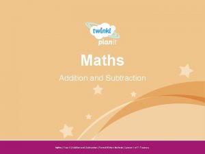 Maths Addition and Subtraction Year One Maths Year