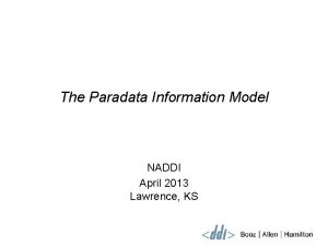 The Paradata Information Model NADDI April 2013 Lawrence