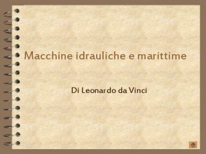 Macchine idrauliche e marittime Di Leonardo da Vinci