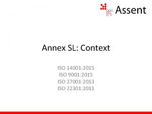 Annex SL Context ISO 14001 2015 ISO 9001