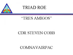 TRIAD ROE TRES AMIGOS CDR STEVEN COBB COMNAVAIRPAC