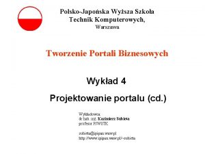 PolskoJaposka Wysza Szkoa Technik Komputerowych Warszawa Tworzenie Portali