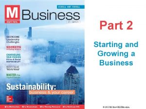 Part 2 Starting and Growing a Business 2015