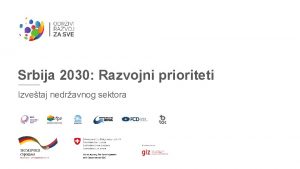 Srbija 2030 Razvojni prioriteti Izvetaj nedravnog sektora Sprovoenje