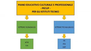 PIANO EDUCATIVO CULTURALE E PROFESSIONALE PECUP PER GLI