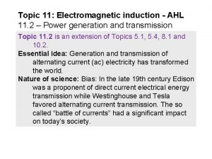 Topic 11 Electromagnetic induction AHL 11 2 Power