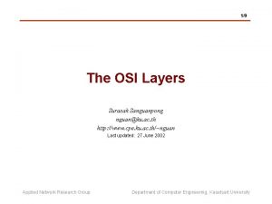 19 The OSI Layers Surasak Sanguanpong nguanku ac