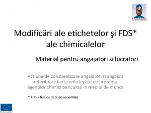 Modificri ale etichetelor i FDS ale chimicalelor Material