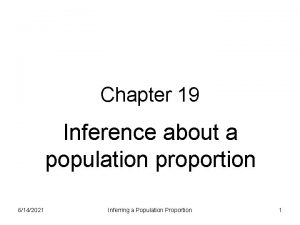 Chapter 19 Inference about a population proportion 6142021