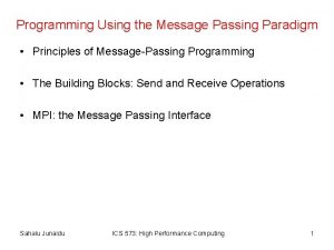 Principles of message passing programming