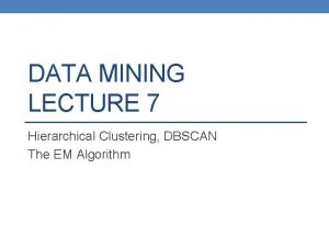 Dbscan hierarchical clustering