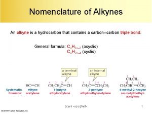 Nomenclature of Alkynes An alkyne is a hydrocarbon