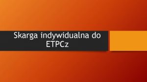 Skarga indywidualna do ETPCz Etapy w postpowaniu przed