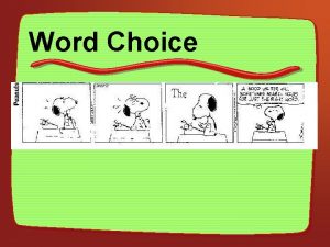 Word Choice Cartoon Word Choice Natural Active energetic