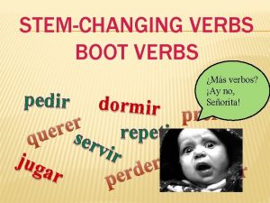 STEMCHANGING VERBS BOOT VERBS Ms verbos Ay no
