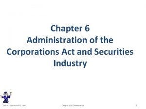 Chapter 6 corporations act