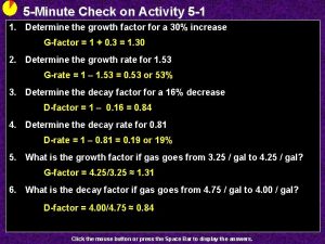 5 Minute Check on Activity 5 1 1