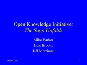 Open knowledge initiative