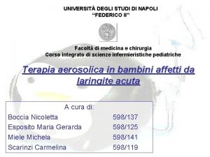 UNIVERSIT DEGLI STUDI DI NAPOLI FEDERICO II Facolt