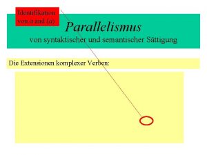 Identifikation von a and a Parallelismus von syntaktischer